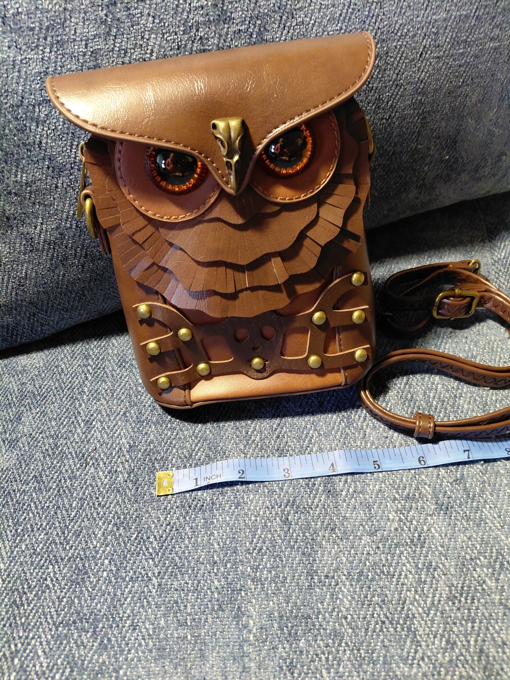 Brown Owl Crossbody Bag